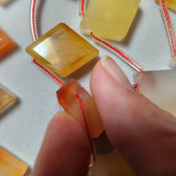 Carnelian Faceted Diamond Beads - Picture 14 of 14